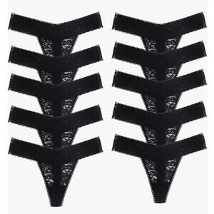 Lace Thongs For Women 3XL Underwear T Back Stretch Womens Thongs 10 Pack